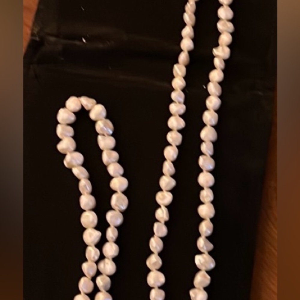 34” Biwa pearl necklace with 14K clasp